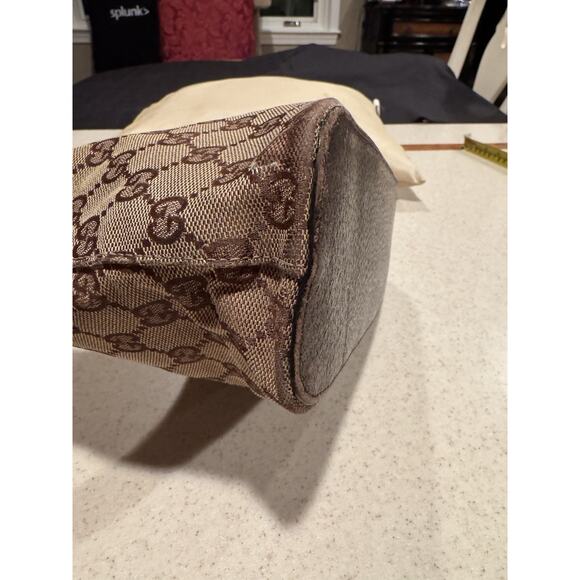 Gucci GG canvas hobo shoulder bag in brown with leather trim - Picture 7 of 15